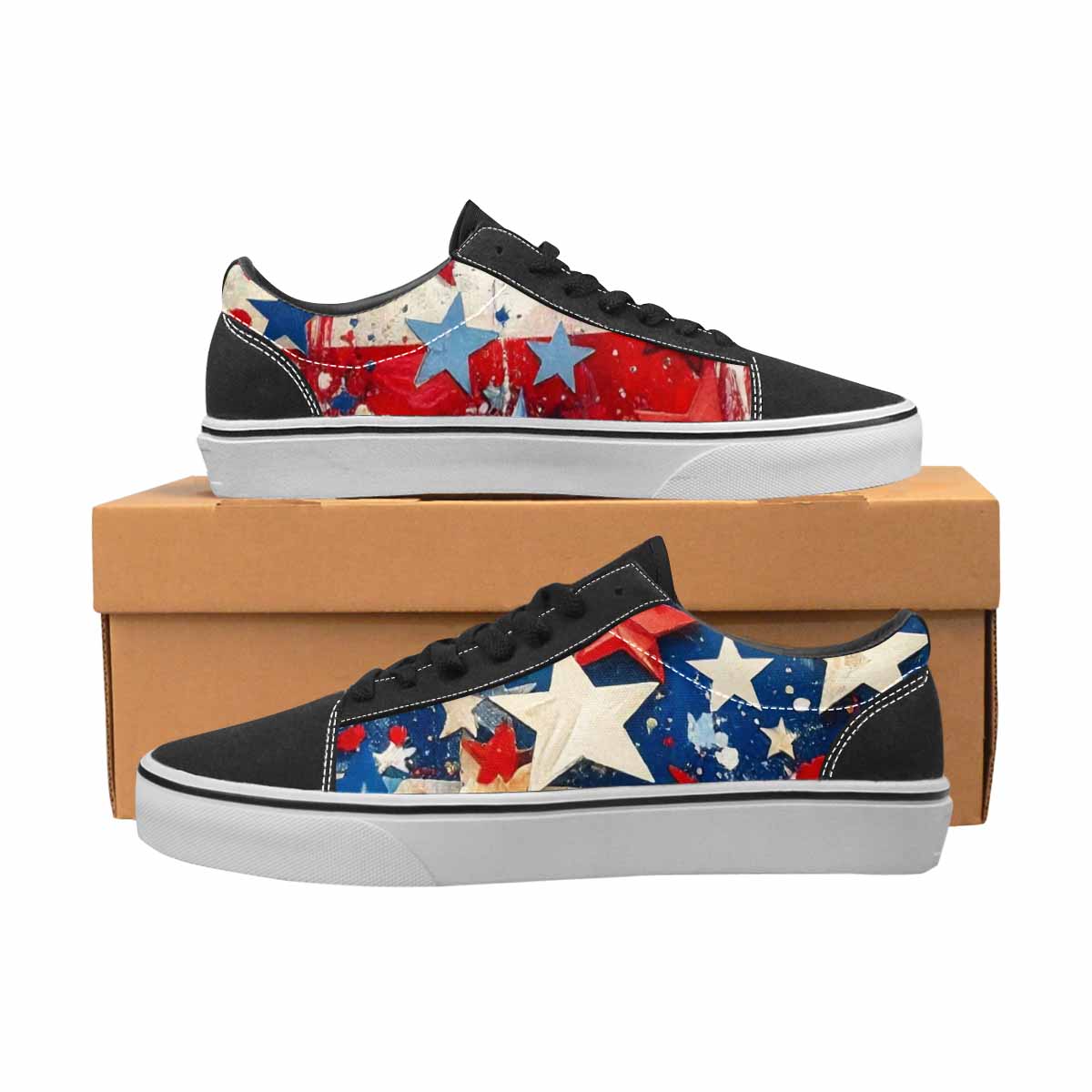 WOMEN'S Patriotic Stars Stripes Lace-Up Canvas Dreamcore Shoes