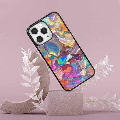 iPhone 15 Pro Max Case — Holographic Iridescent Shimmer Pattern Hundreds Of, Custom Made Phone Cover