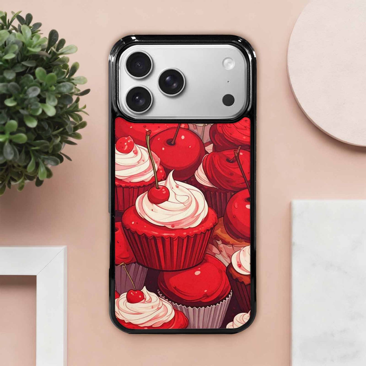 iPhone 17 Pro Max Case — Retro Cherry Cupcake Retro Vintage, Unique Phone Case Design