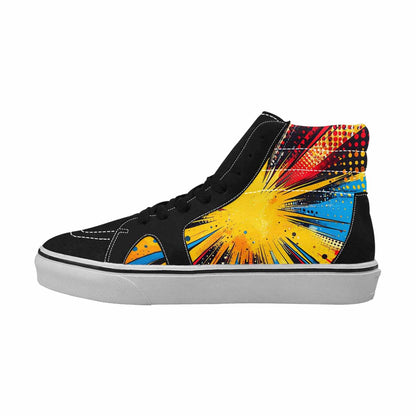 MEN'S Comic Halftone High Top Canvas Kaleidoscope Custom Sneakers
