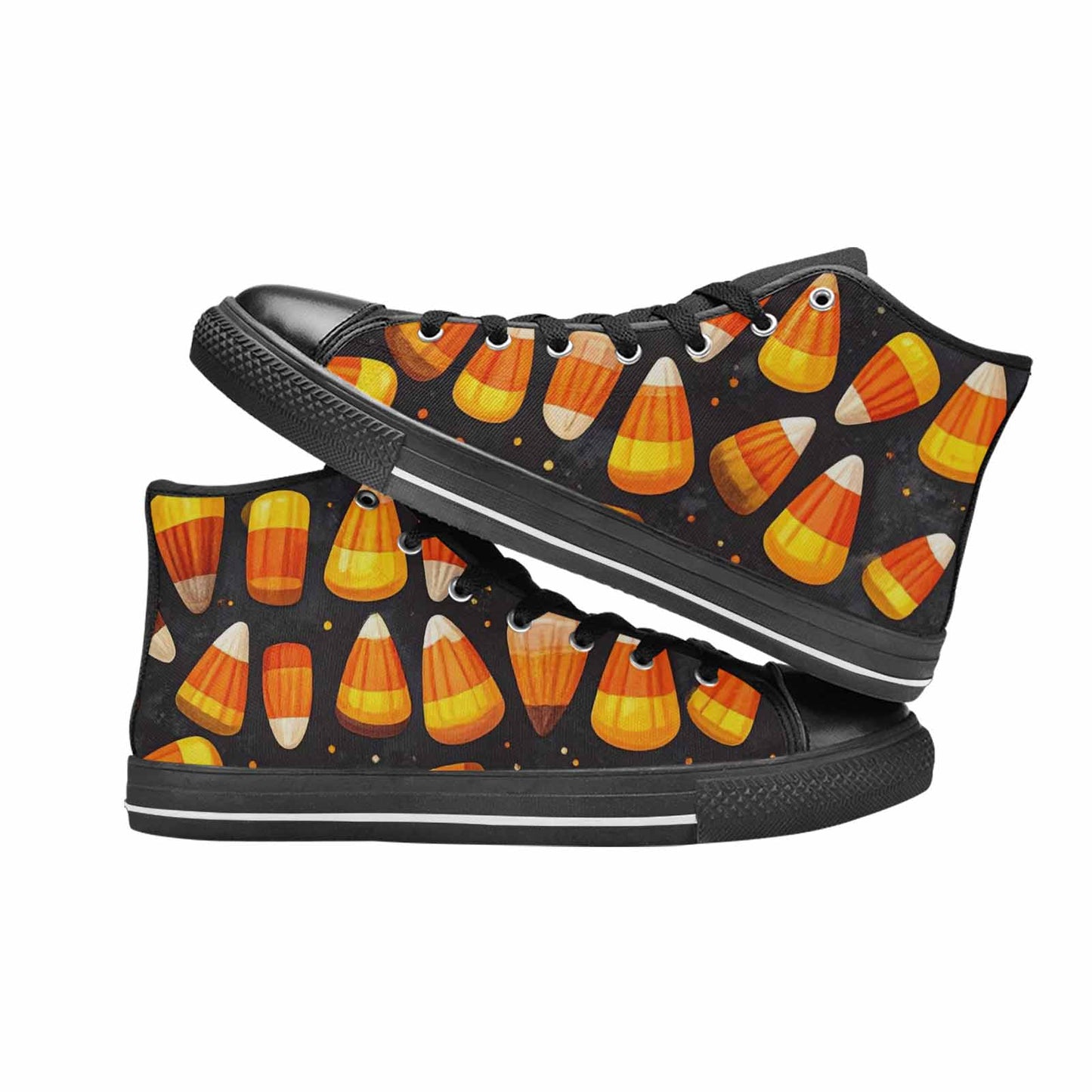 WOMEN'S Halloween Candy Corn High Top Canvas Cottagecore Sneakers