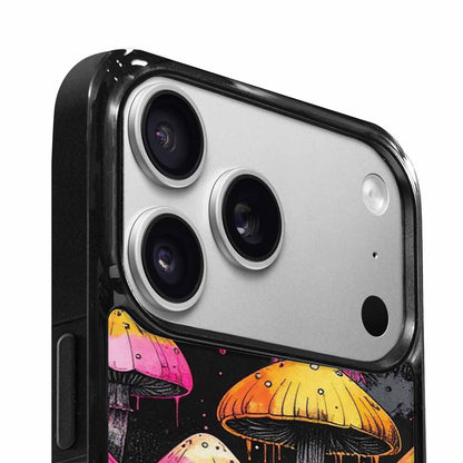 iPhone 17 Pro Case — Rainbow Drip Mushrooms Black Pink Original, Custom Art Phone Cover