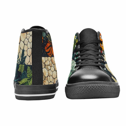 MEN'S Dinosaur Silhouette High Top Canvas Wallpaper Art Sneakers