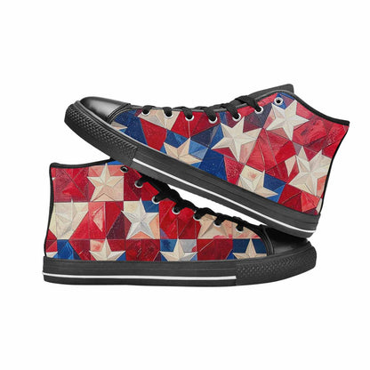 MEN'S American Flag Stars High Top Canvas Vivid Sneakers