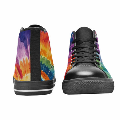 MEN'S Tie Dye Swirl Circles High Top Canvas Surreal Sneakers