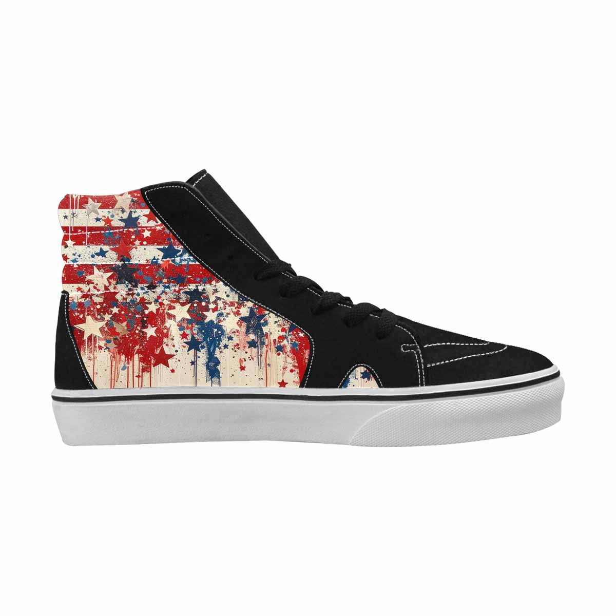 MEN'S Patriotic High Top Canvas Statement Dark Academia Custom Art Shoes