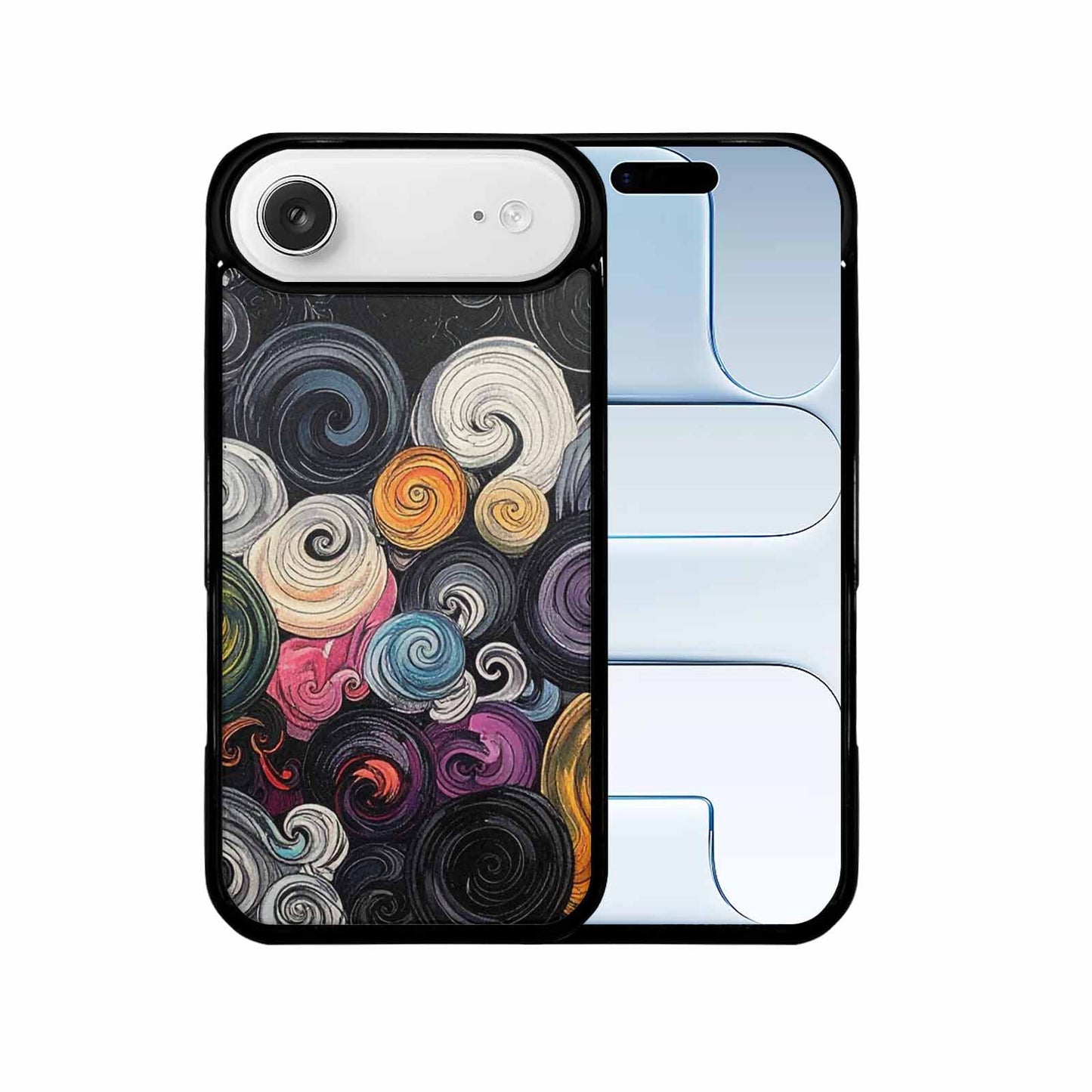iPhone 17 Air Case — Tie Dye Swirls Black White Tie, Custom Designed Case Cover