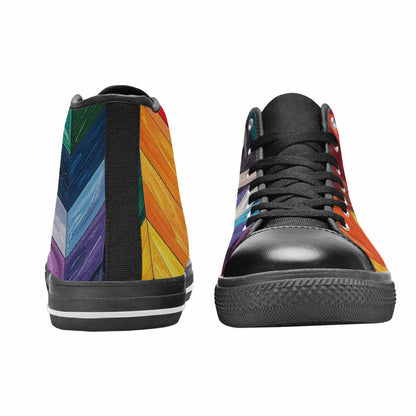 MEN'S Progress Pride Flag High Top Canvas Surreal Custom Shoes
