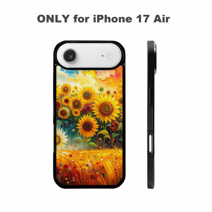 iPhone 17 Air Case — Impressionist Sunflower Brushstroke Pattern Hundreds Floral, Original Design Phone Case