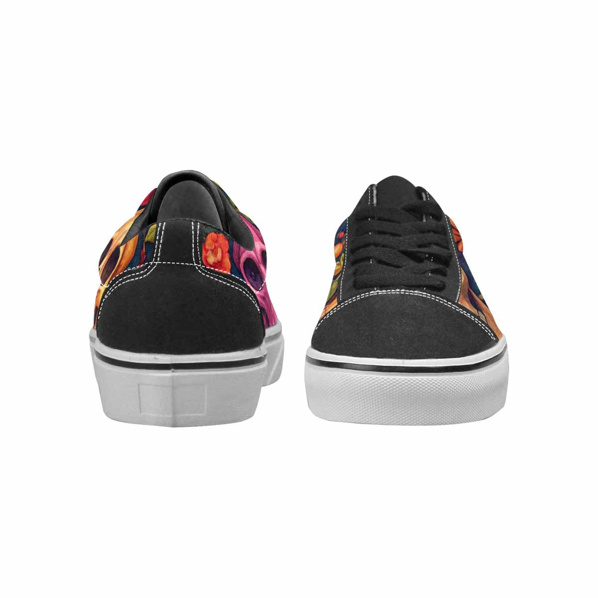 WOMEN'S Skulls  Botanical Skulls Lace-Up Canvas Y2K Custom Shoes