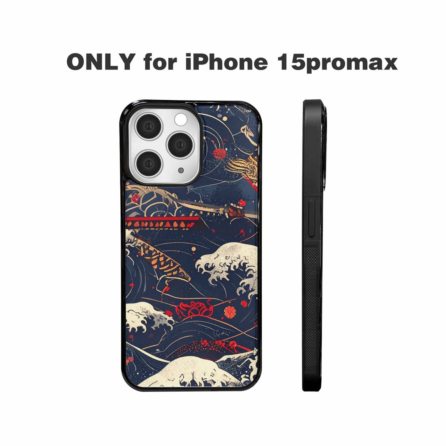 iPhone 15 Pro Max Case — Samurai Art Repeat Pattern, Personalized Phone Case