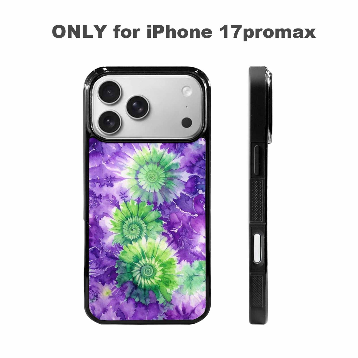 iPhone 17 Pro Max Case — Tie Dye Purple Green Tie Dye, Customized Protective Case
