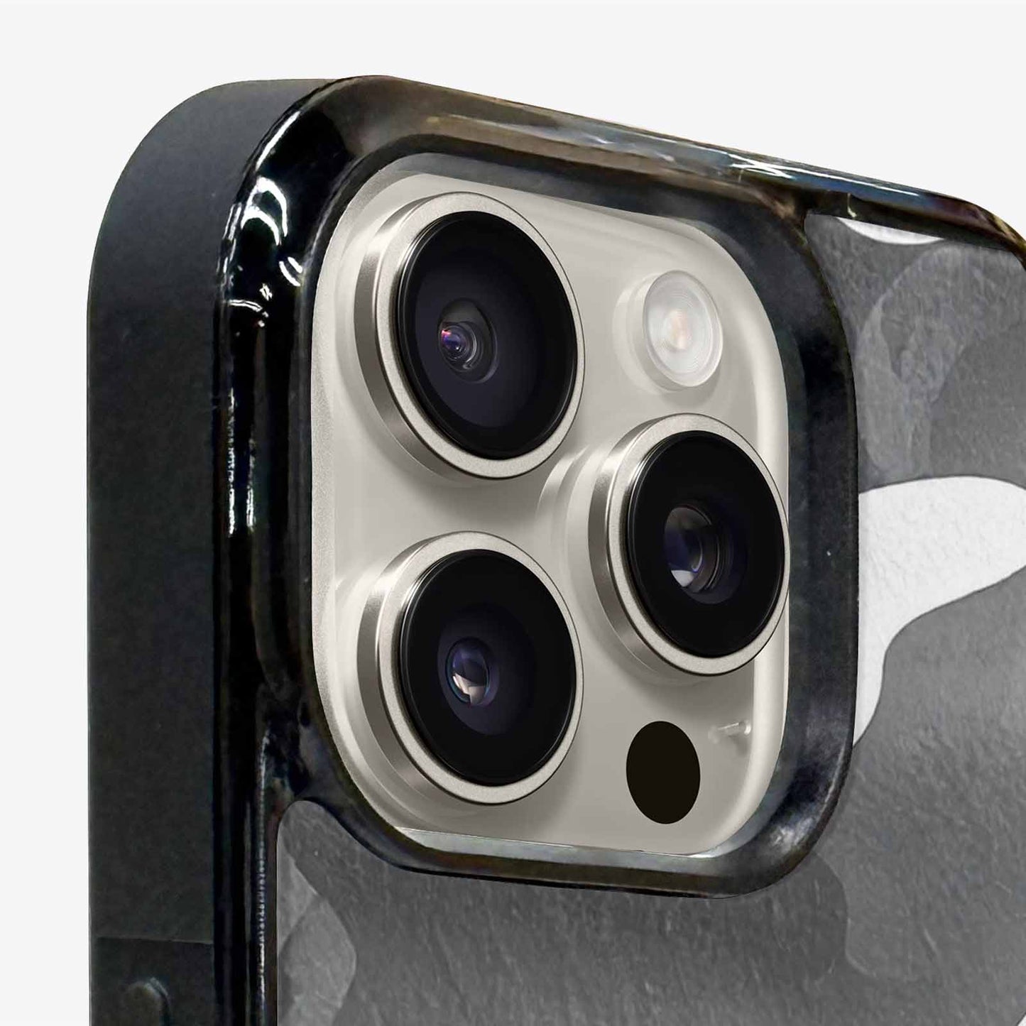 iPhone 16 Pro Max Case — Grey Camo Print, Personalized Phone Case