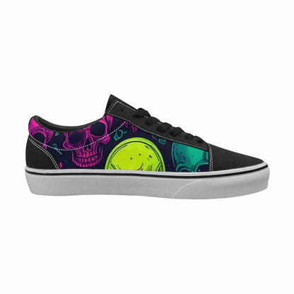 MEN'S Skulls - Neon Canvas Lace-Up Aesthetic Sneakers
