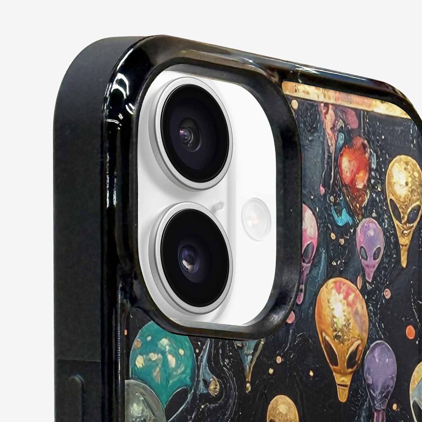 iPhone 16 Case — Aliens Marblealiens Pattern Cyi, Unique Phone Case Design