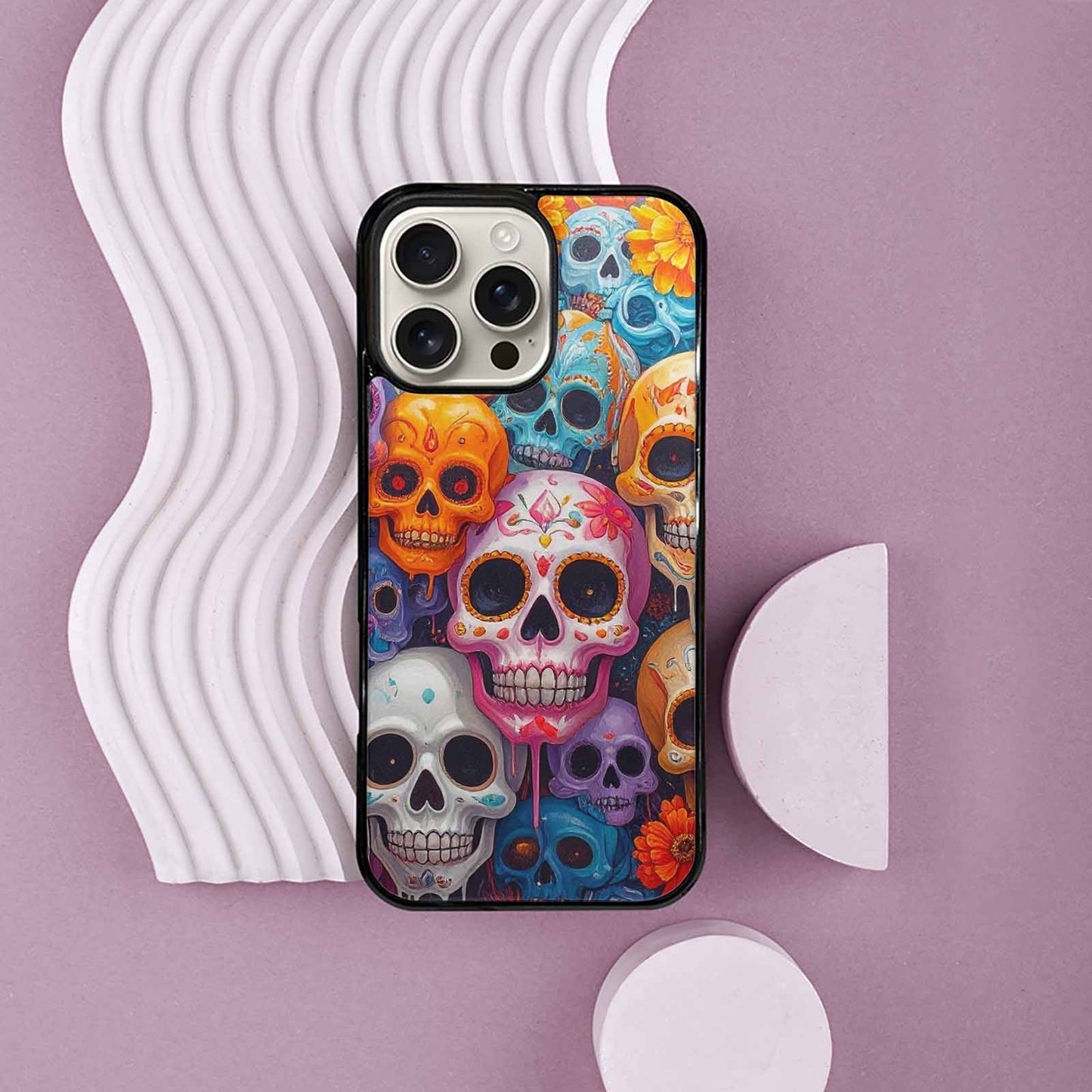 iPhone 16 Pro Max Case — Sugar Skullsmelting Sugar Skulls 9h5, Custom Printed Phone Case