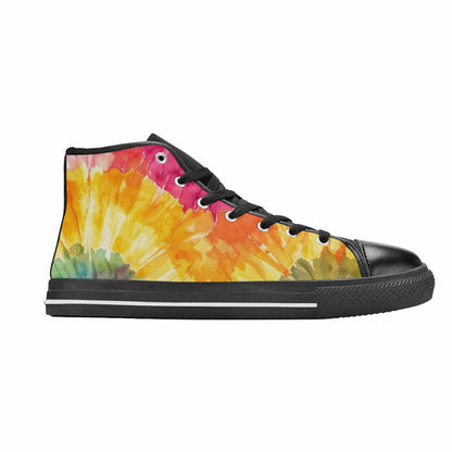 MEN'S Tie Dye Swirl High Top Canvas Dreamcore Custom Shoes