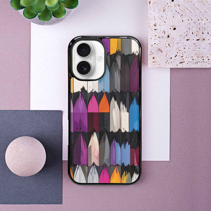 iPhone 16 Case — Asexual Flag Color Theme Small Rainbow, Custom Designed Case Cover