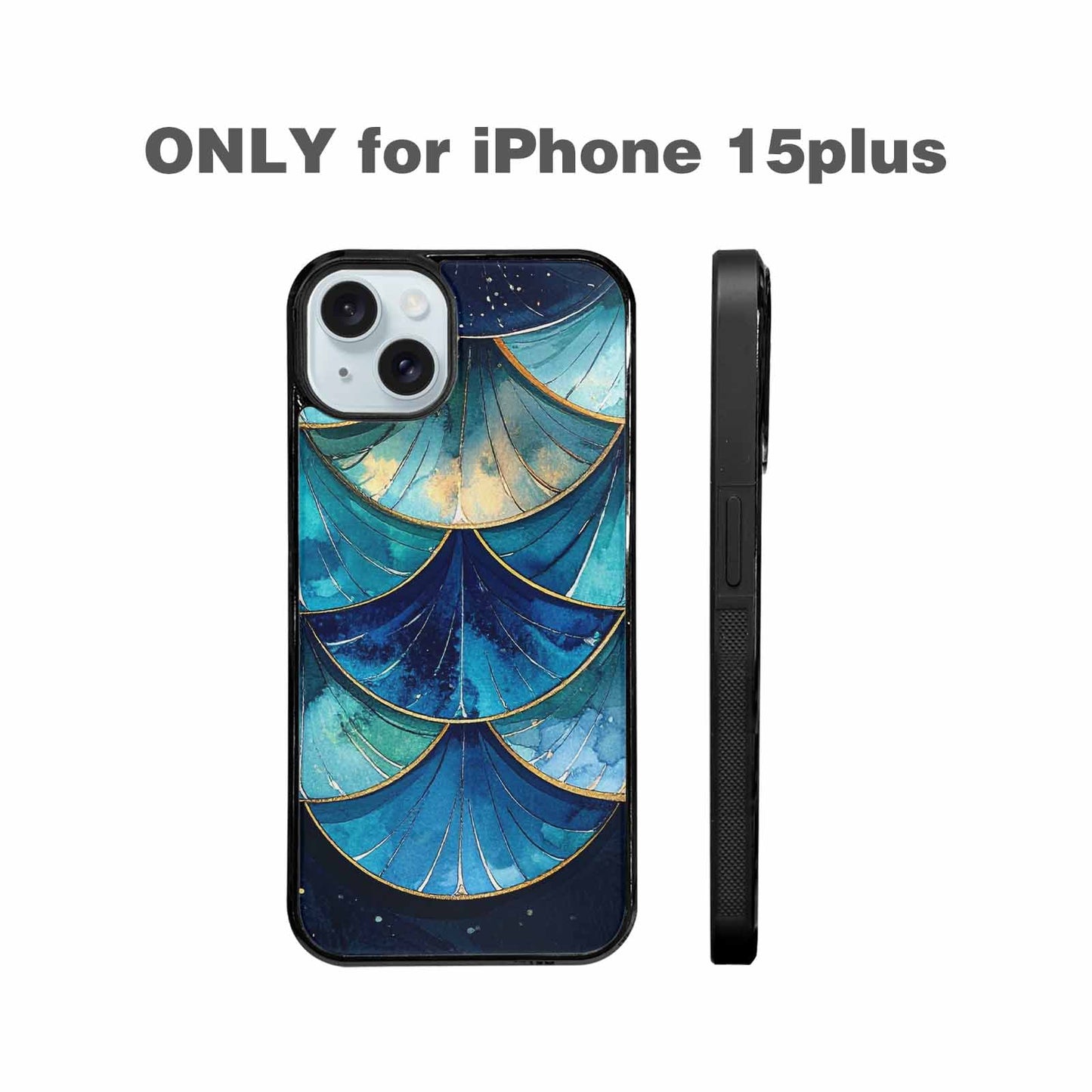 iPhone 15 Plus Case — Mermaid Scale Art Pattern, Custom Print Case Cover