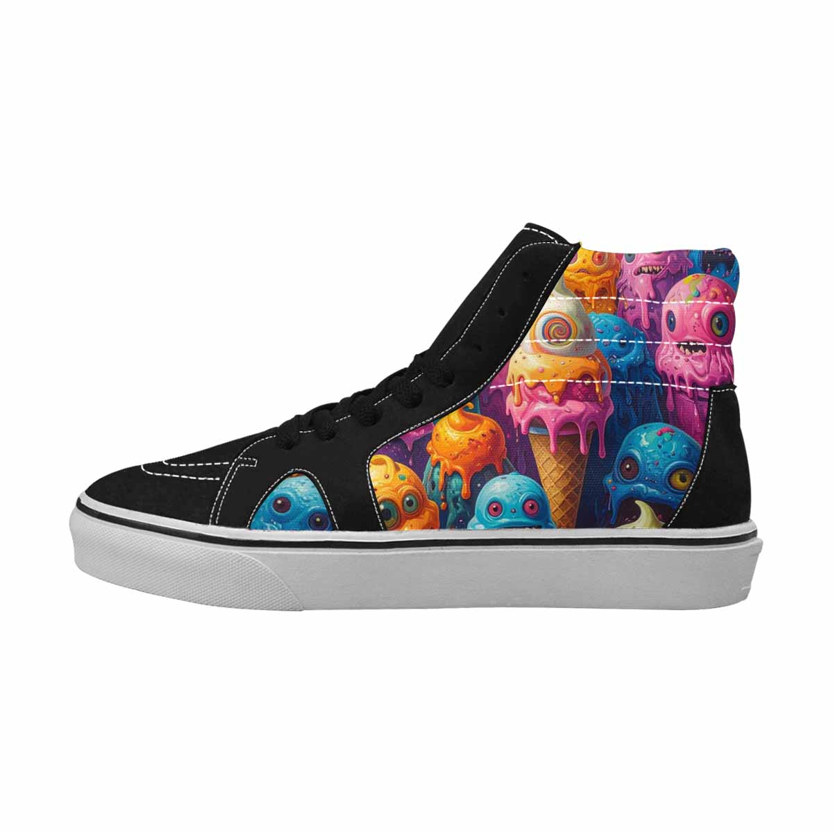 MEN'S Melting Ice Cream Monster High Top Canvas Dreamcore Shoes