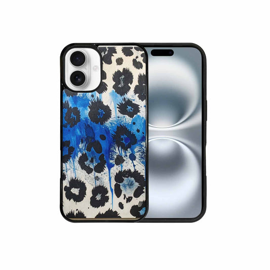 iPhone 16 Plus Case — Animal Print Black Blue Ink Animal, Custom Art Phone Cover