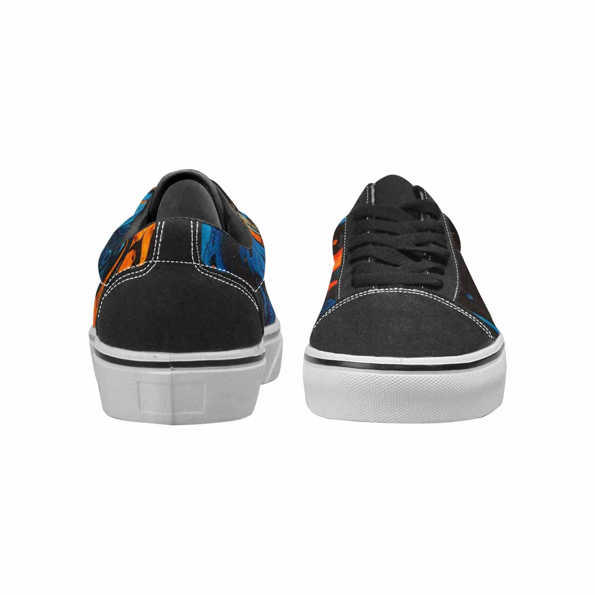 WOMEN'S Flame Burst Lace-Up Canvas Aesthetic Custom Shoes