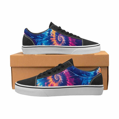 WOMEN'S Tie Dye Swirl Canvas Lace-Up Vibrant Chaos Sneakers