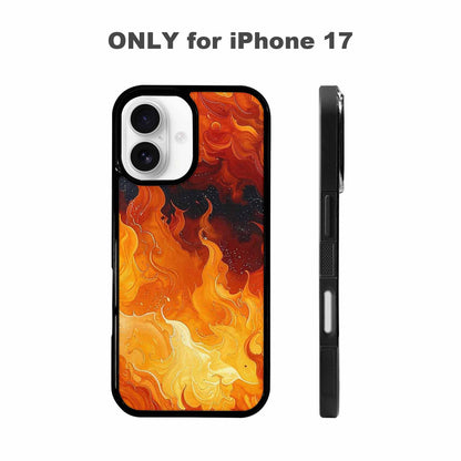 iPhone 17 Case — Glossy Storm Flame Original Art, Custom Printed Phone Case