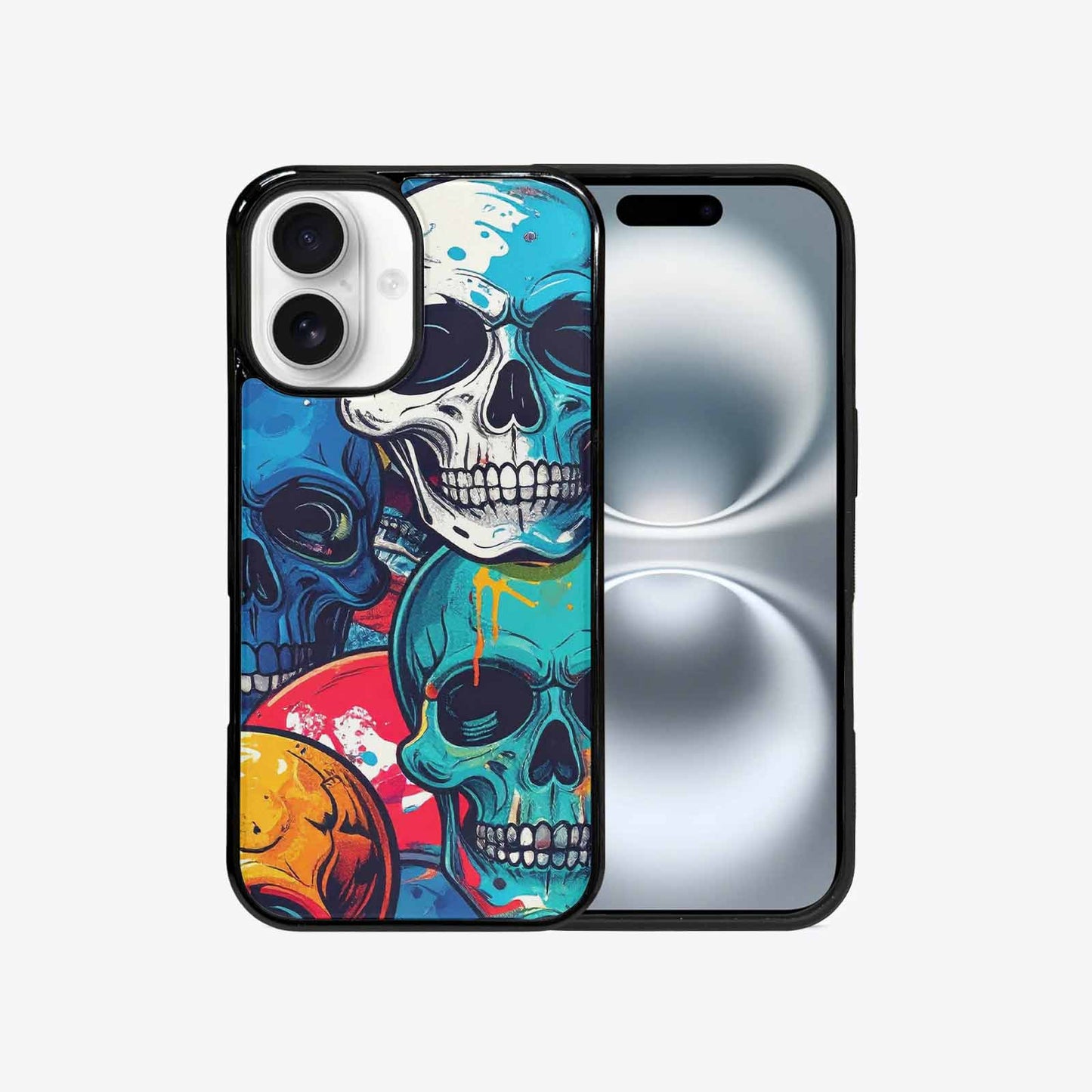 iPhone 16 Case — Graffiti Skull Art Seamless Pattern Vibrant, Custom Made Phone Cover