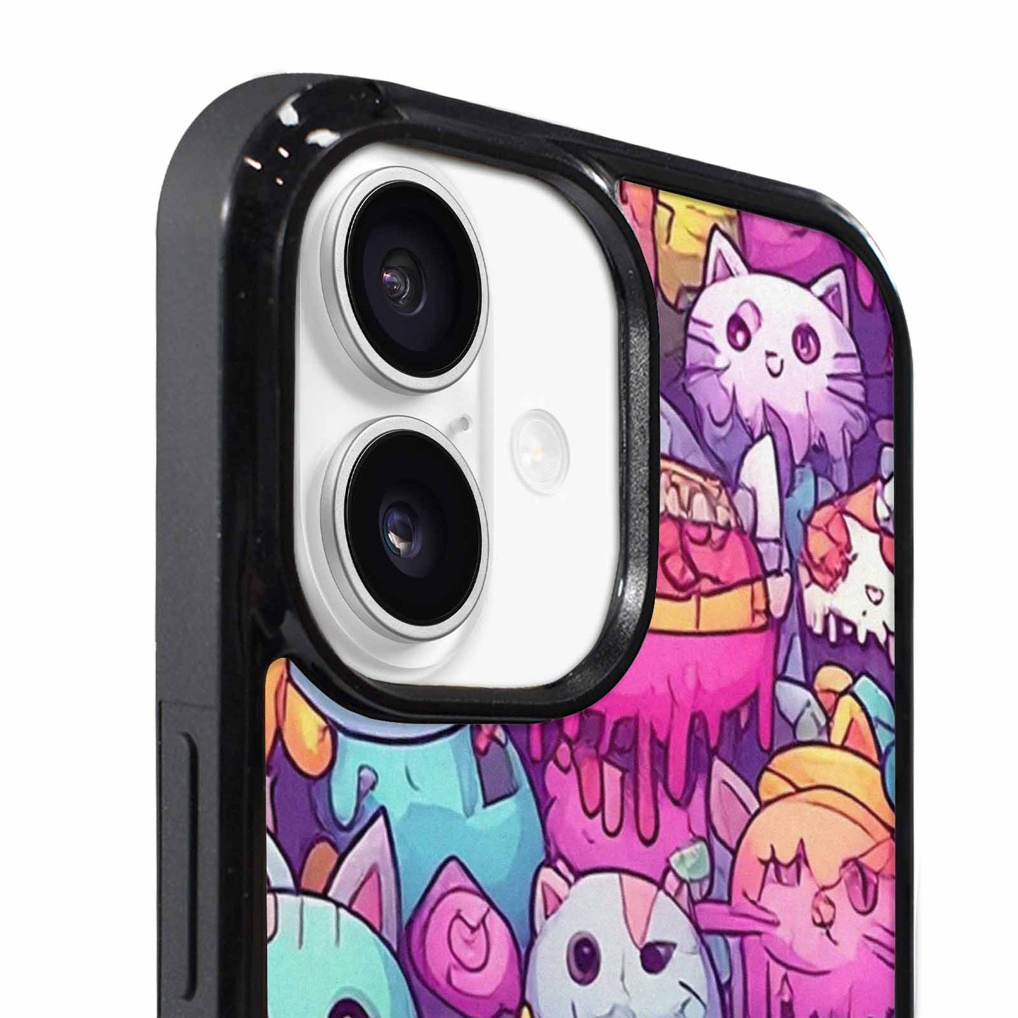 iPhone 17 Case — Pastel Gore Cat Character Original Art, Custom Made Phone Cover