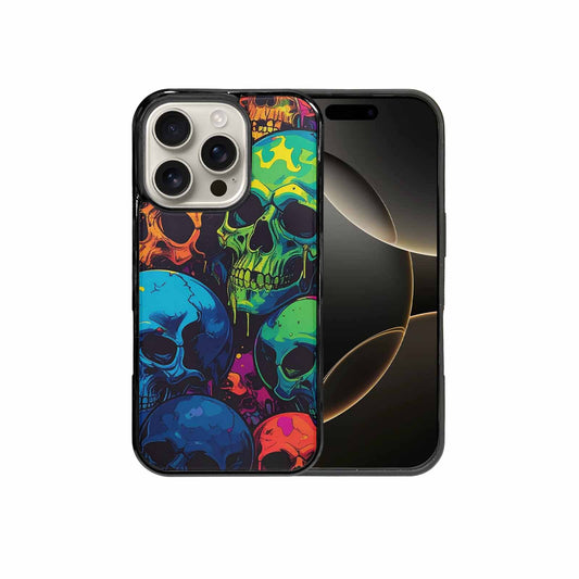 iPhone 16 Pro Case — 1000s Of Skulls Digital Camo Drip, Customized Protective Case