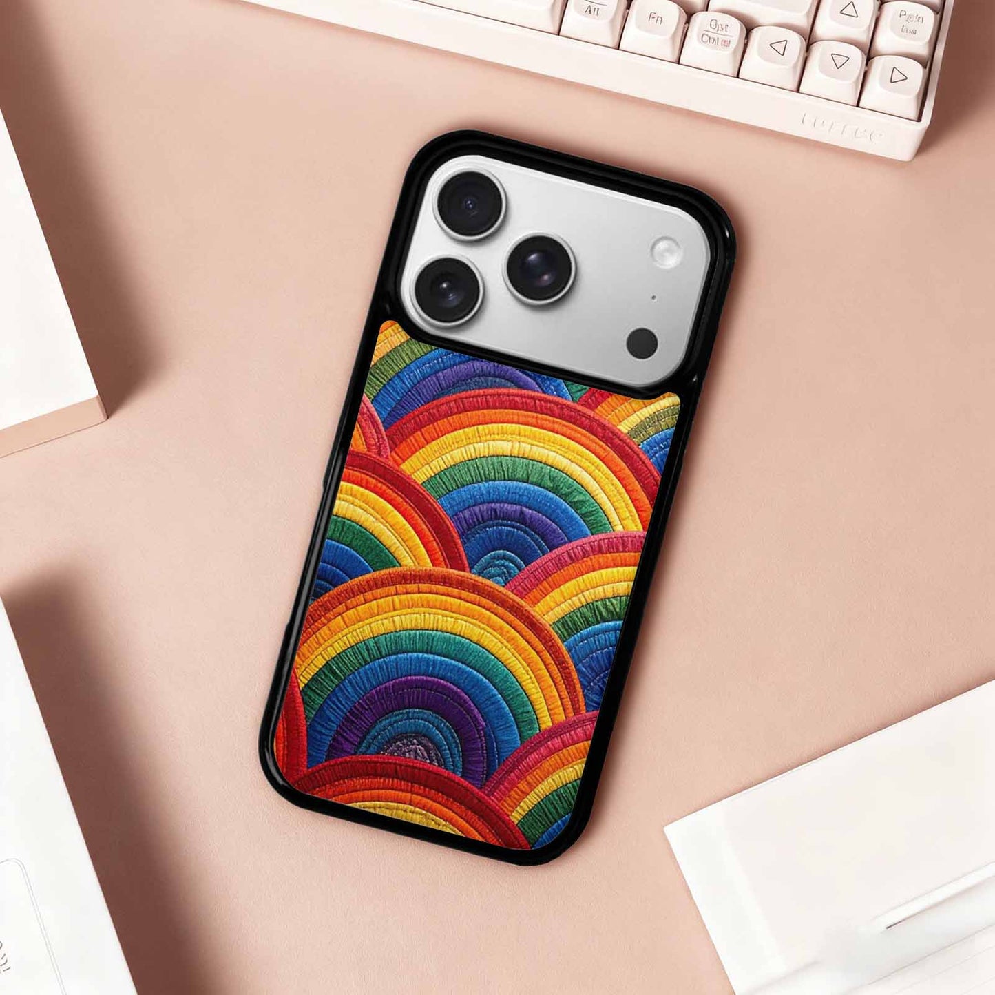 iPhone 17 Pro Case — Vivid Camo Rainbow Pride Camo, Unique Phone Case Design