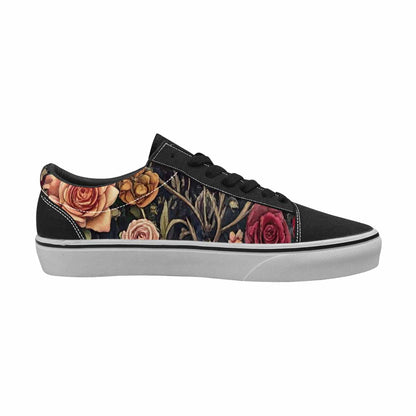 MEN'S Skulls - Roses Canvas Lace-Up Cottagecore Custom Shoes