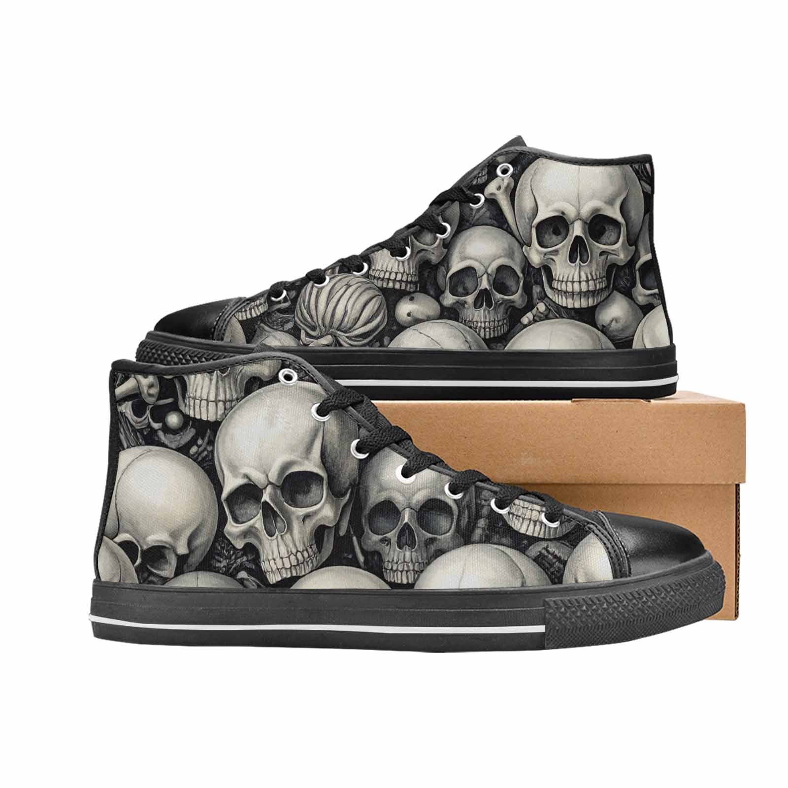 WOMEN'S Skulls - Classic High Top Canvas Surreal Custom Shoes