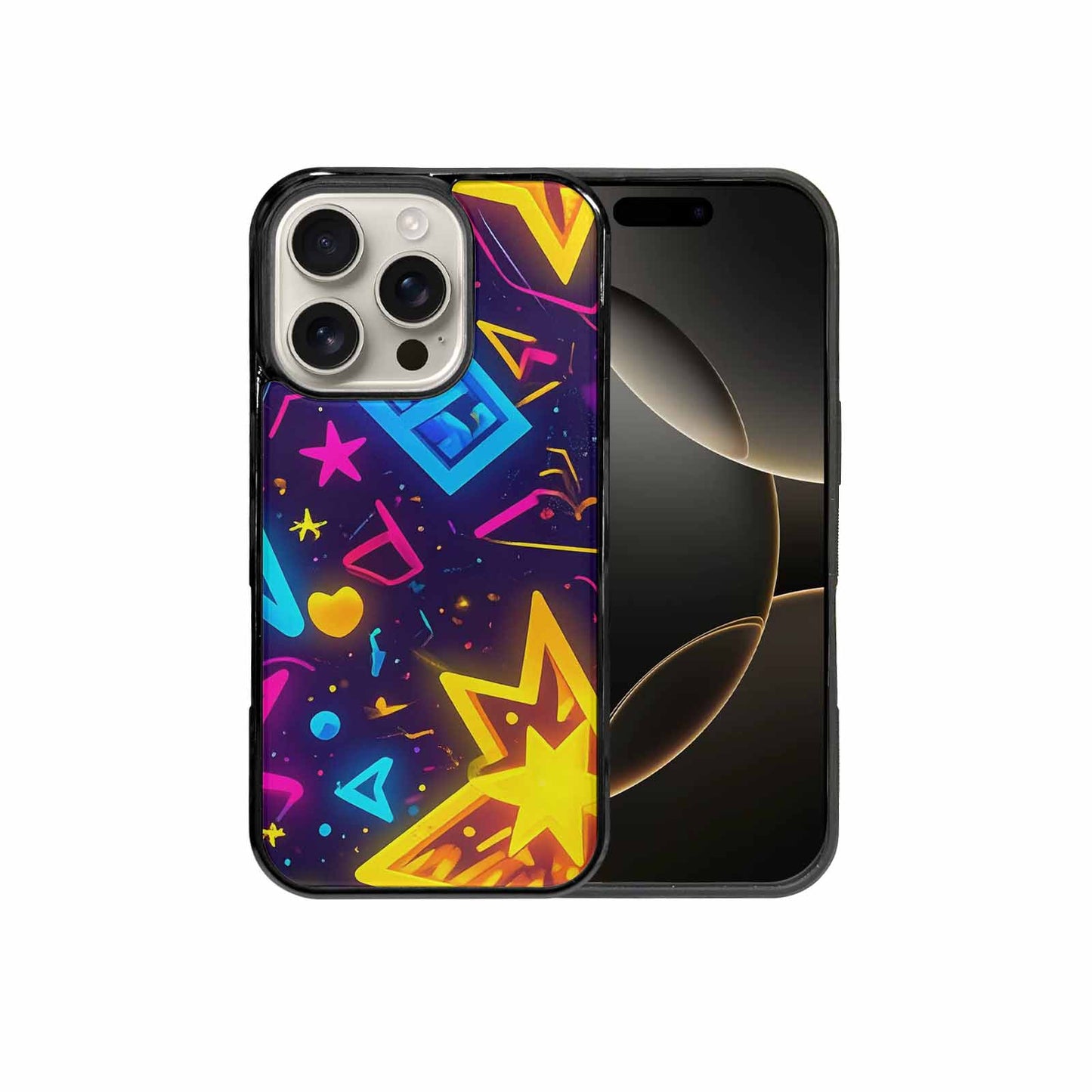 iPhone 16 Pro Case — 80s Retro Motif 80s Retro Motifs, Custom Printed Phone Case