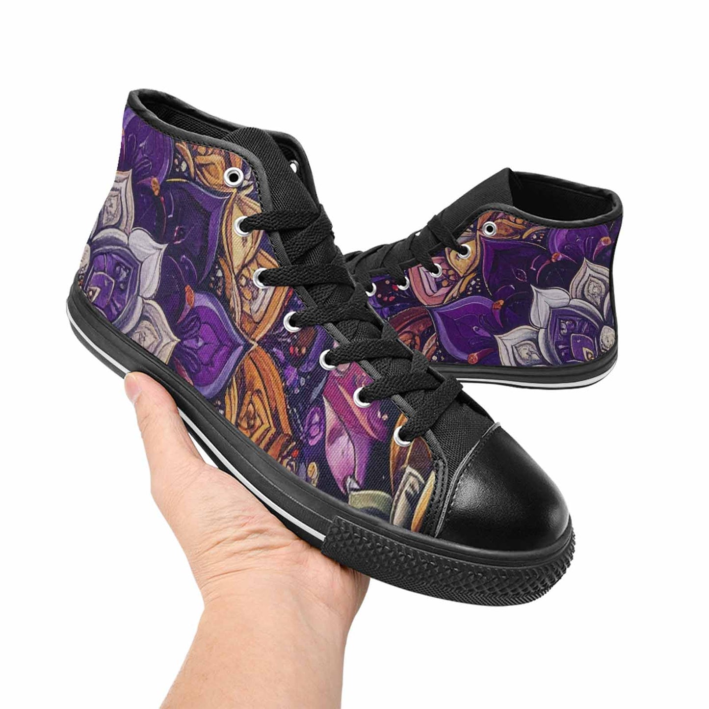 WOMEN'S Mandala High Top Canvas Wallpaper Art Shoes