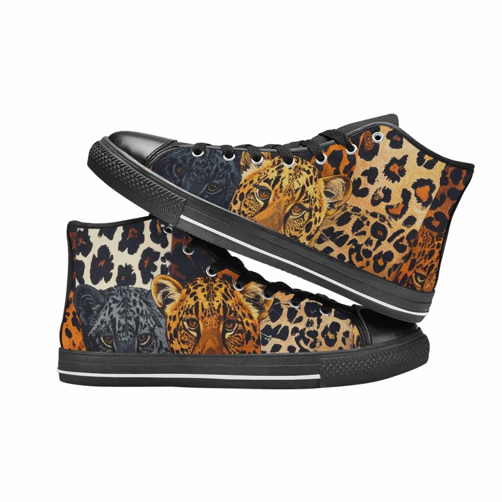MEN'S Animal Print High Top Canvas Wallpaper Art Custom Shoes