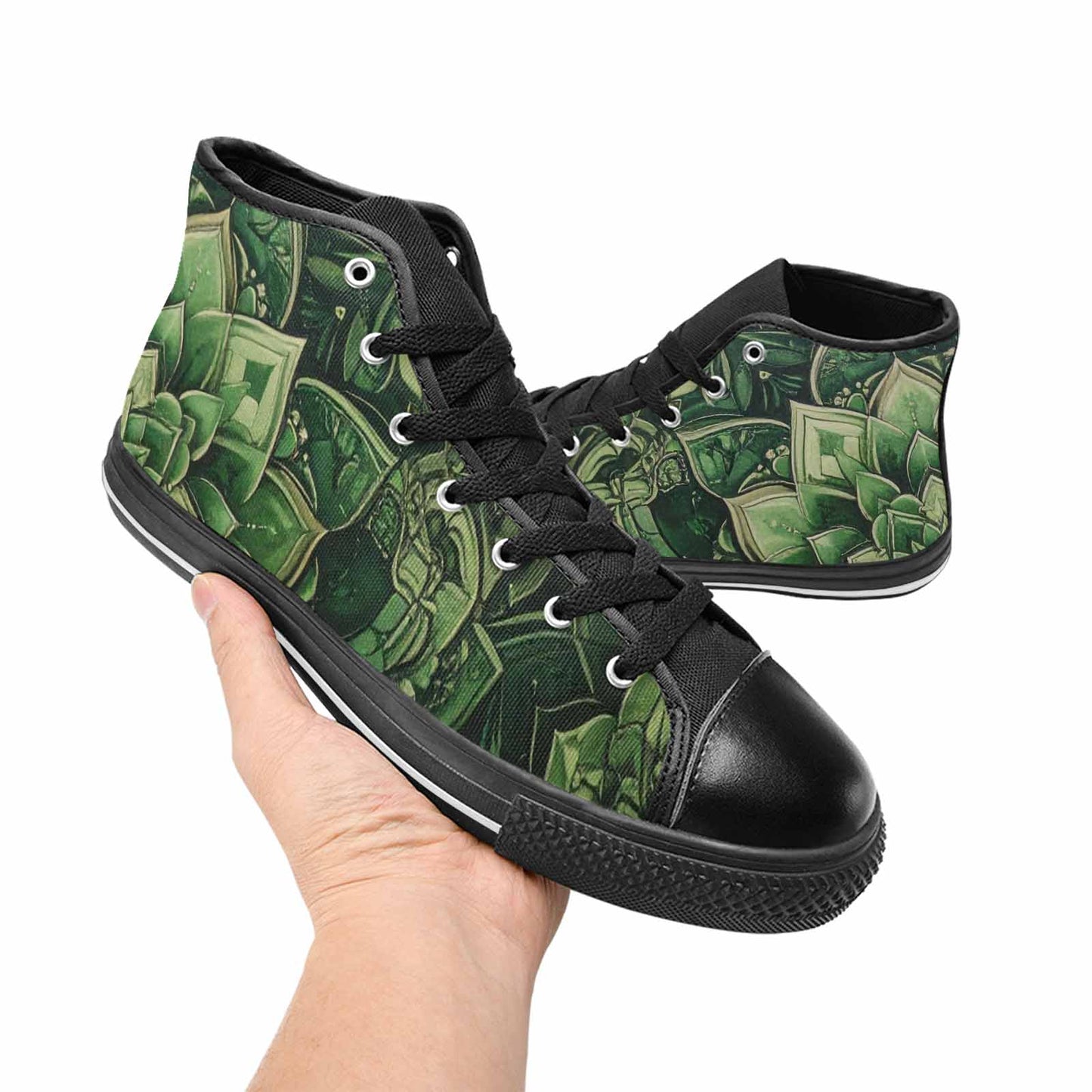 WOMEN'S Mandala High Top Canvas Neon Fantasy Shoes