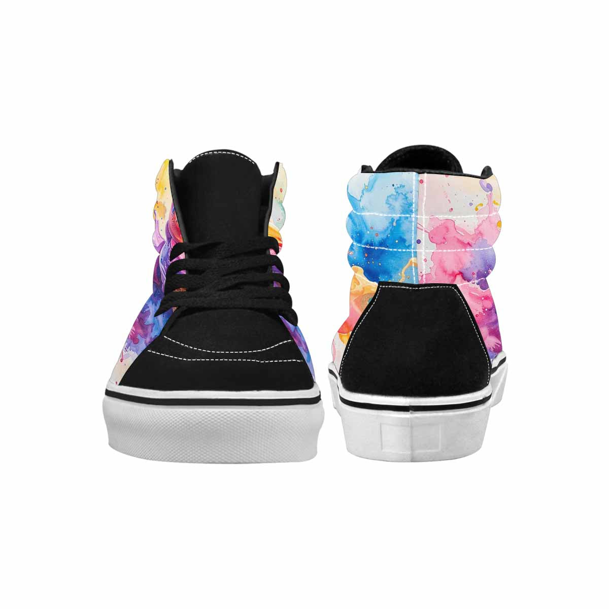WOMEN'S Melting Icecream Collage High Top Canvas Vibrant Chaos Custom Sneakers
