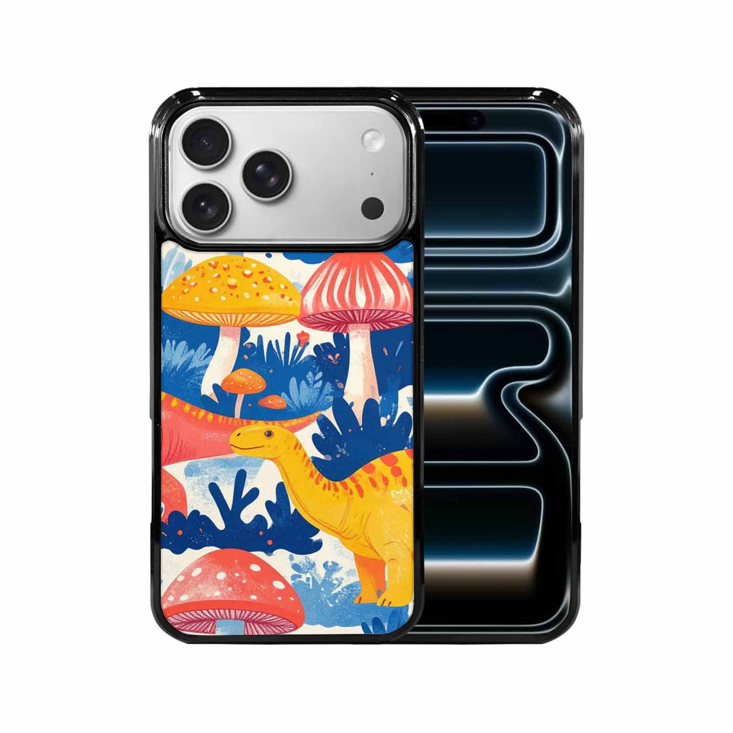 iPhone 17 Pro Max Case — Vintage Dinosaurs Mushroom Retro Vintage, Personalized Phone Case