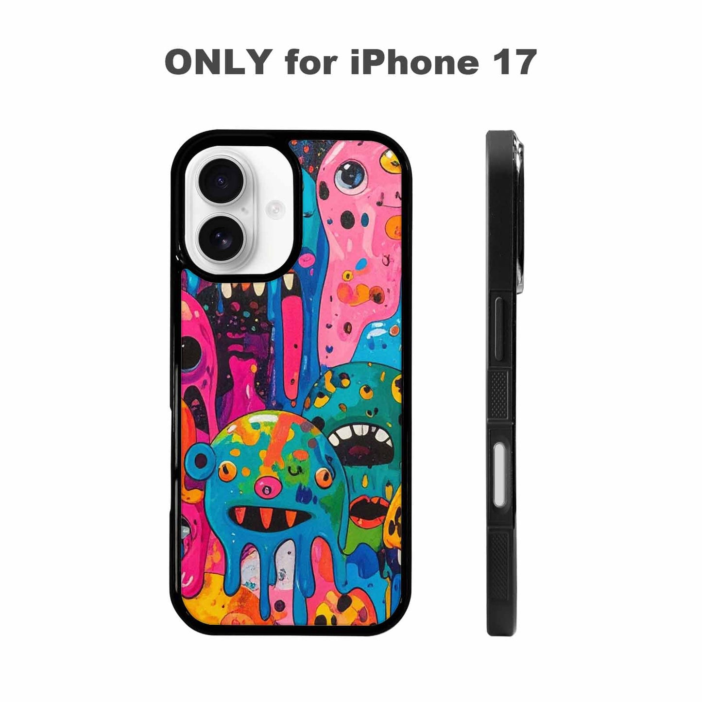 iPhone 17 Case — Melting Aliens Pattern Alien Scifi, Custom Designed Case Cover