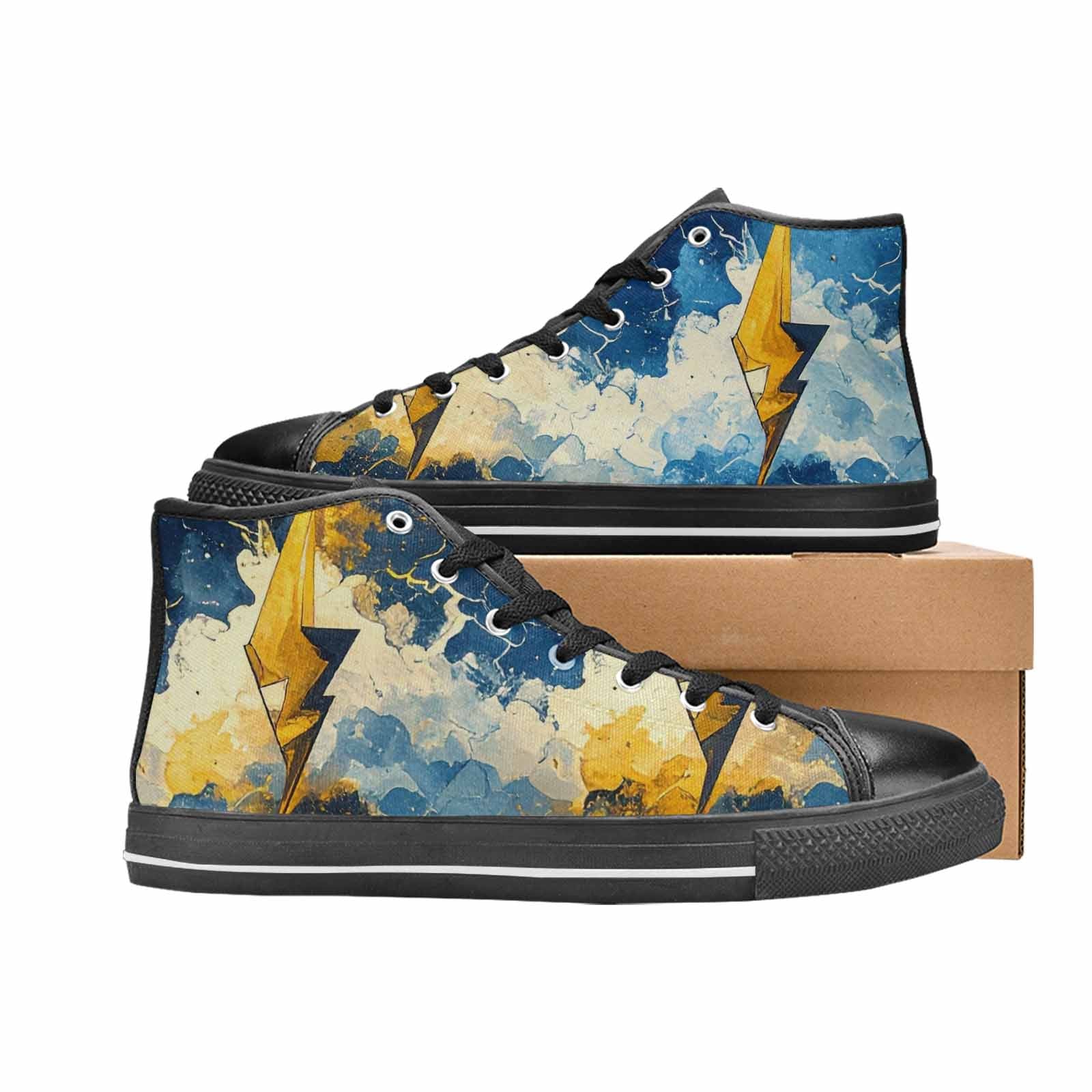 MEN'S Lightning Bolt High Top Canvas Aesthetic Custom Shoes