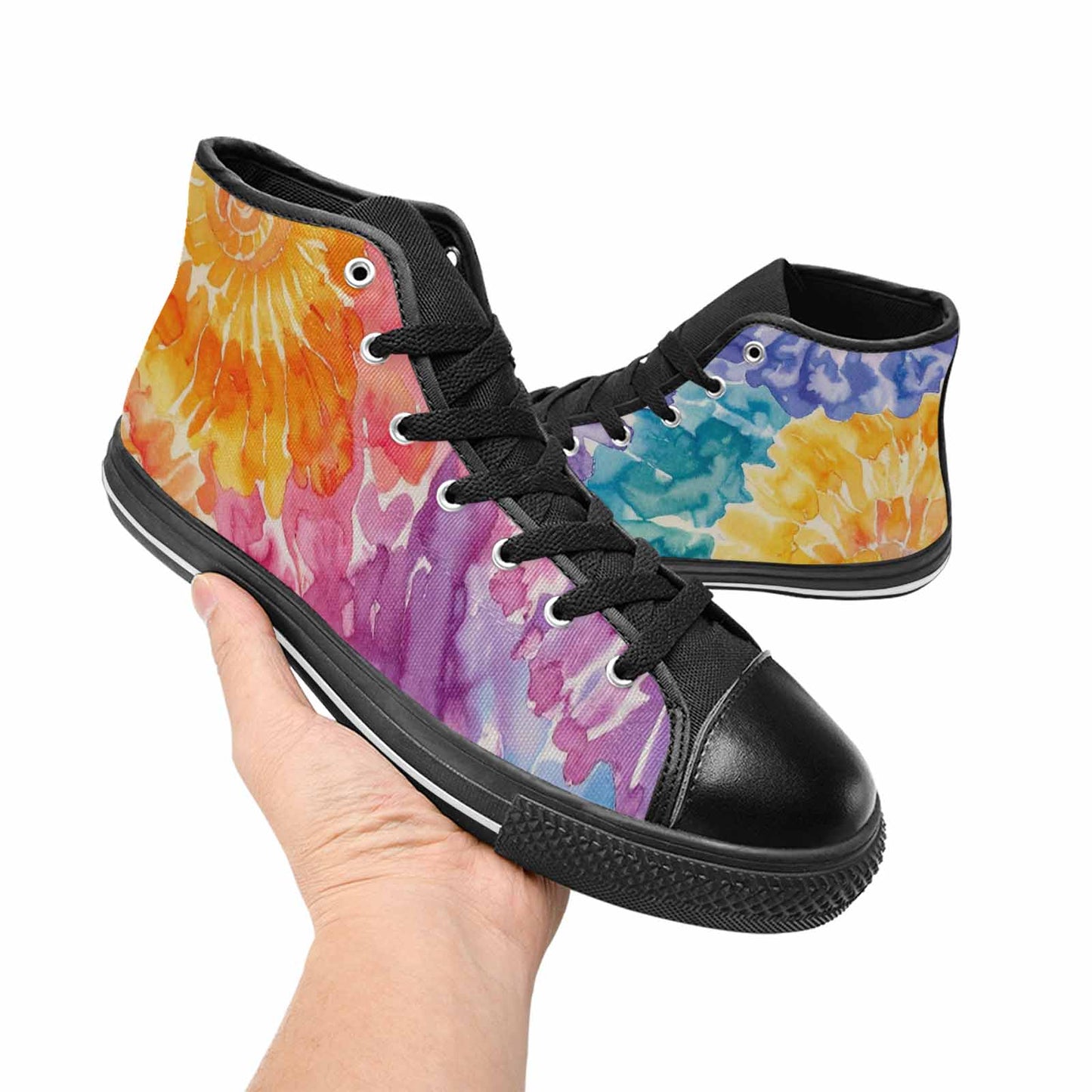 MEN'S Tie Dye Swirl High Top Canvas Vivid Shoes