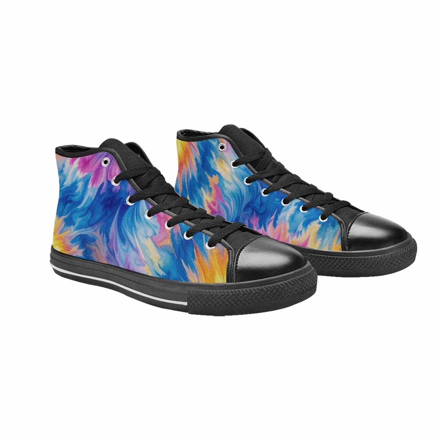 MEN'S Tie Dye Swirl High Top Canvas Y2K Custom Shoes