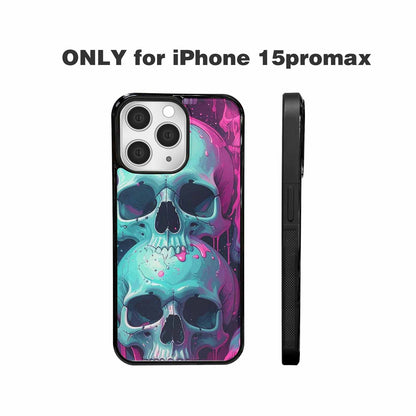 iPhone 15 Pro Max Case — 1000\'s Of Skulls Overlapping Each Other, Custom Art Phone Cover
