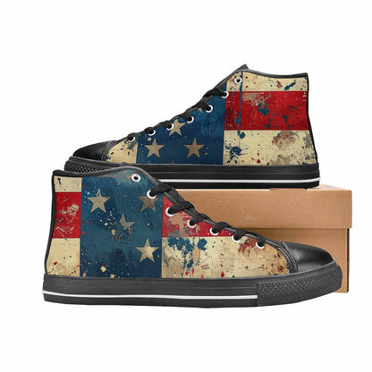 MEN'S American Flag Stars High Top Canvas Dark Academia Custom Sneakers