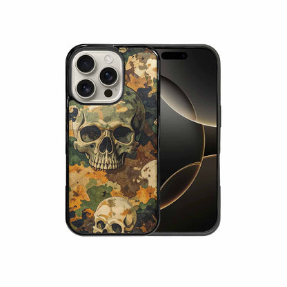 iPhone 16 Pro Case — Military Camo Texture Combined With Distressed, Custom Phone Case