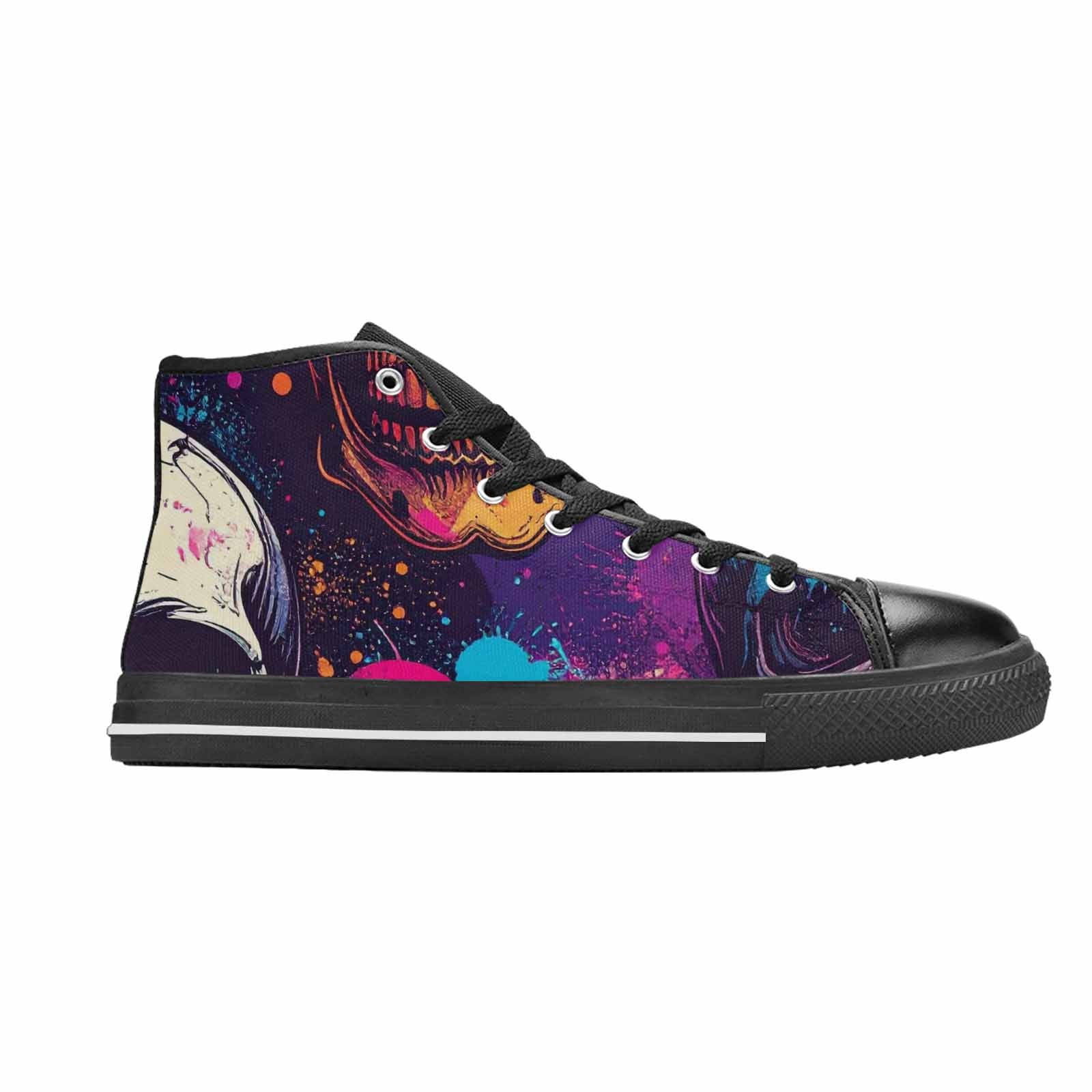 MEN'S Skulls Splatter Comic High Top Canvas Dark Academia Sneakers