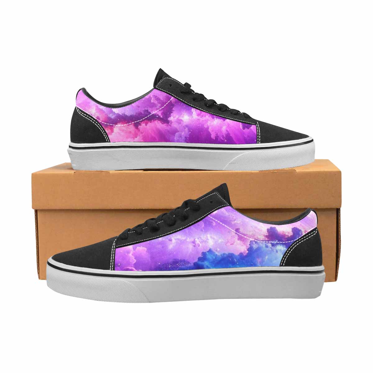 WOMEN'S Galaxy Nebula Galaxy Nebula Lace-Up Canvas Dark Academia Custom Sneakers
