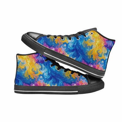 MEN'S Tie Dye Swirl High Top Canvas Surreal Custom Sneakers